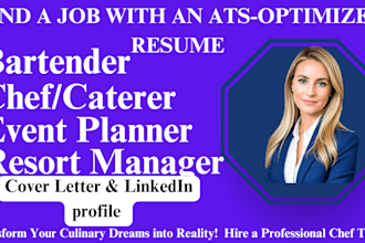 write housekeeping hotel event manager chef hospitality CV resume