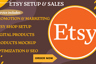 do etsy shop setup, etsy digital product, etsy SEO and product listing, etsy pod