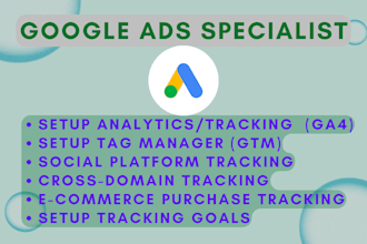 setup google analytics 4, ga4 ecommerce tracking, ads conversion tracking by GTM