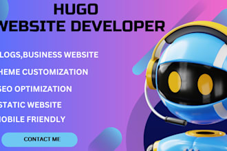 build or revamp  hugo website, hugo theme, react, HTML CSS websites,