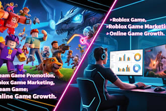 do roblox game promotion, steam game, online pc game,video game advertising