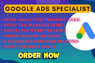 setup google analytics 4, ads conversion tracking, ga4 ecommerce tracking by GTM