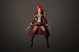 refine 3d character, nsfw, armour, 4k texture, ue5 rig, gmod model, 3d animation