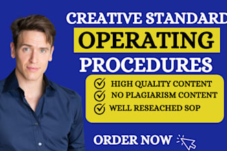 write business sops and manual policy standard operating procedure for you