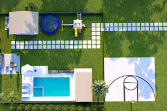 do backyard design, pool and garden as landscape architect