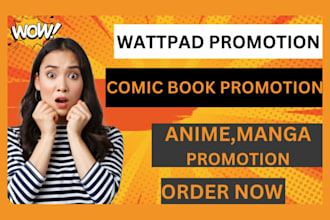 massive promote your wattpad, webtoon promotion, manga through social media
