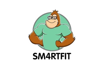 deign cartoon winner gym fitness logo