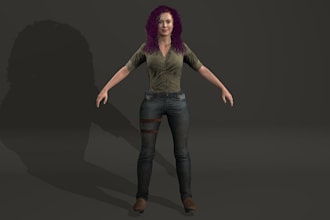 realistic character model, aaa quaiity texture, ue5 rig, unity model, animation