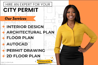 design floor plan, city permit layout of restaurant, bar, office, retail shop