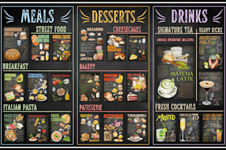 design custom recipe posters for cafés and restaurants