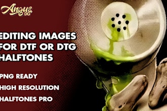 make your artwork to halftone for dtf or dtg printing