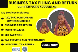 expertly file forms 5472 and 1120 for foreign owned US llc accurately