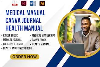 do book formatting, medical manual, canva journal, book cover, kindle ebook
