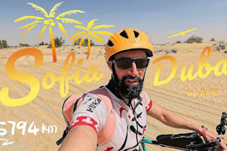 promote your brand in my cause from bulgaria to dubai by bicycle