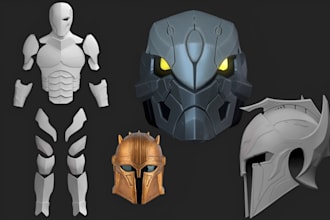 3d cosplay character model mask props helmet sword cosplay armor for 3d printing