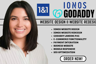 ionos website, design godaddy website, godaddy website redesign, godaddy airo