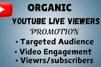 organic youtube stream to have live viewers and live engagement