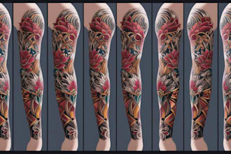 create custom tattoo design, tattoo sleeve