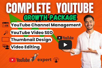 manage your youtube channel with SEO, thumbnails, and editing