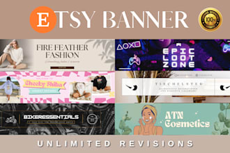 design your etsy shop banner logo icon kit branding setup