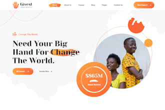 build charity website, ngo, donation and church website