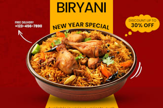 create professional food ads posters for social media and print