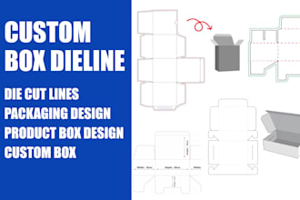 design box dielines and die cut lines packaging product