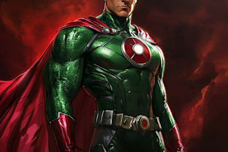 do marvel or dc comic style custom illustration