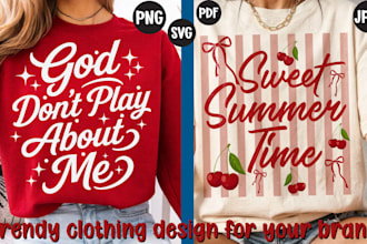 provide you trendy brand clothing graphic design for your merch