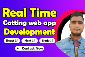 develop real time chatting web application with react js, next js, node js