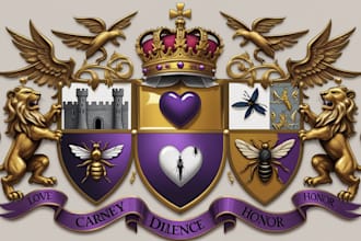 design a family crest luxury heraldic royal logo