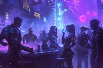 do dnd, fantasy character, dnd party, and concept art