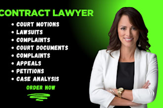 professional court document drafting or review, motions, petitions, cases