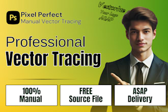 recreate, redraw logo or convert image to vector by manual vector tracing