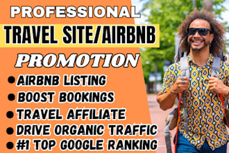 do travel site promotion, airbnb website SEO google ads hotel booking backlinks