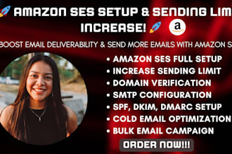 setup amazon ses increase amazon AWS ses sending limit with domain verification