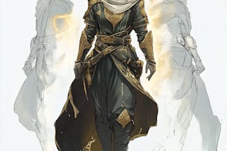 draw dnd, fantasy character and dnd character art for you