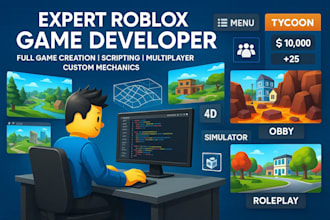 develop quality roblox game with scripting, UI design, models full game creation