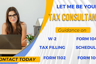 prepare 1040 tax form, 1099, schedule c, w2 payroll 941