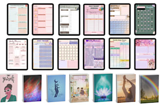design a digital or printable custom planner, journal, calendar, tracker