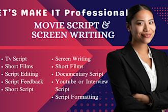 ghostwrite, write movie script, screenwriting, screenplay, tv series, pilot