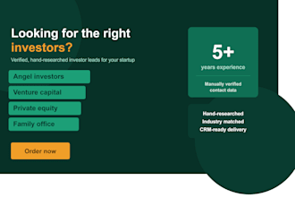 create verified investor leads list for startup funding