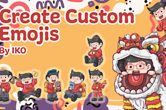 professional customs character icons emojis sticker
