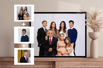 merge photos, remove or add person, object naturally in photoshop