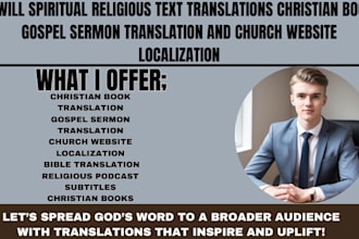 spiritual religious text translations christian book gospel sermon translation