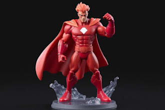 design action figure, toys, 3d model, 3d character in stl file for 3d printing