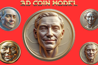 sculpt 3d coin model 3d bas relief 3d medallion router cnc model for 3d printing