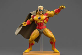 sculpt 3d action figure, 3d toy, 3d model, 3d character for stl file 3d printing
