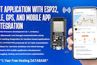 develop your iot application with esp32, ble, gps, and mobile app integration