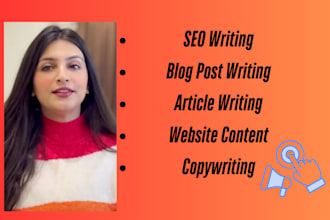 do blog writing, blog post, article writing and SEO content writing